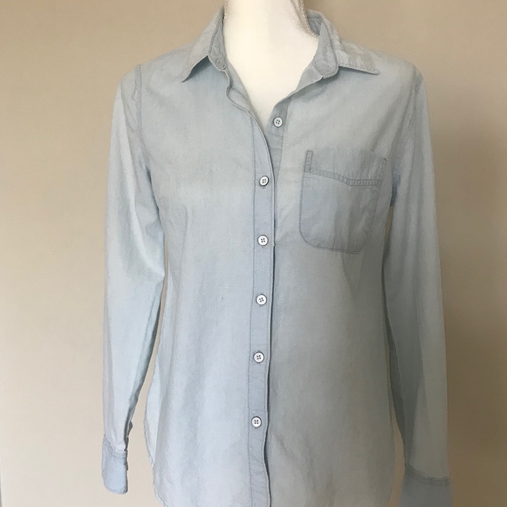 Light wash Chambray Button Down